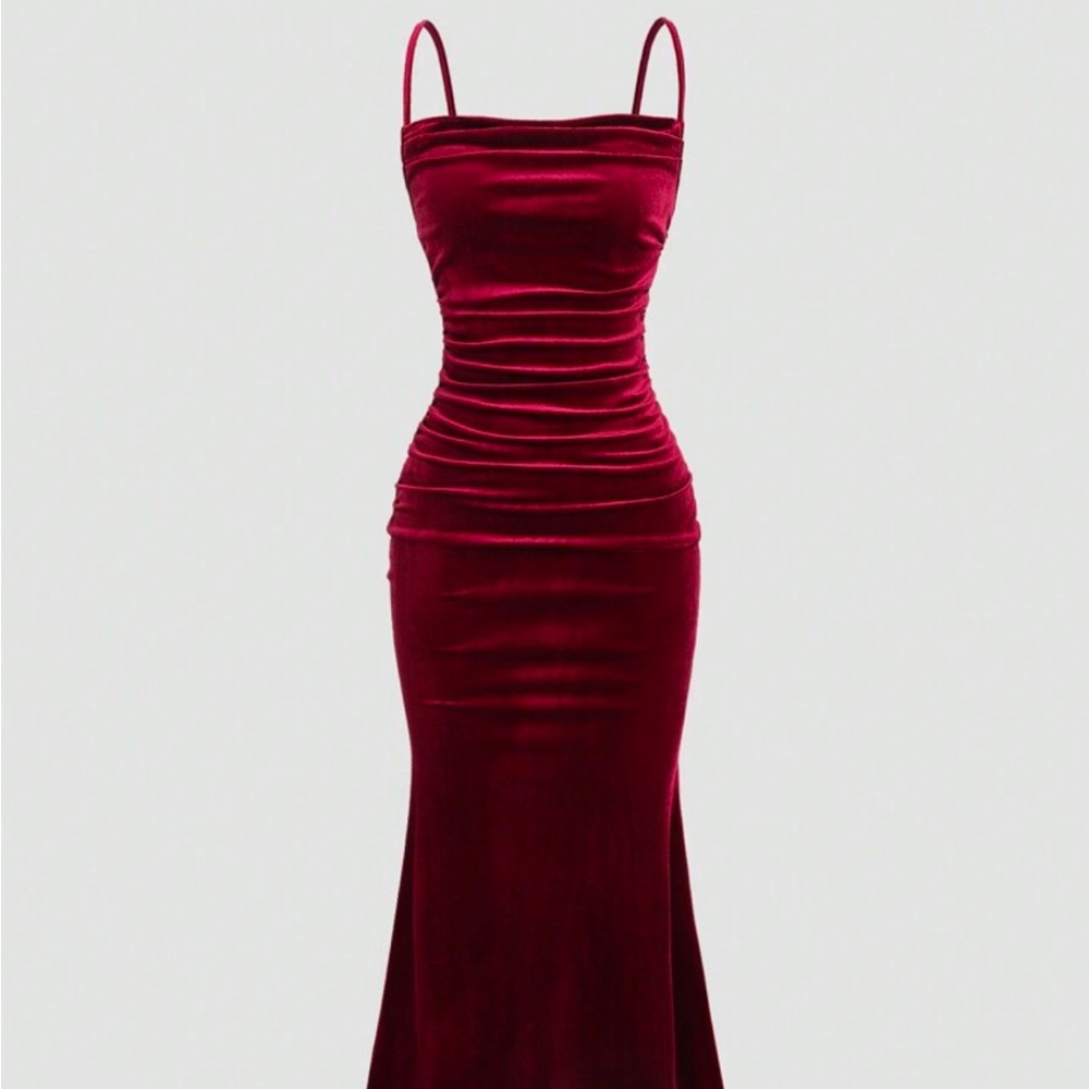 Elegant Velvet Red Dress